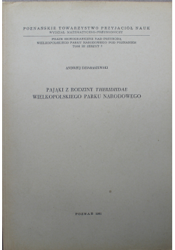 Pająki z rodziny Theridiidae wielkopolskiego parku narodowego