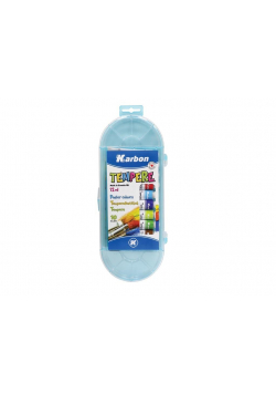 Farby tempera 12ml 10 kolorów + 2 paletki KARBON
