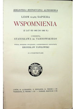 Sapieha Wspomnienia