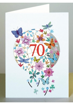 Karnet F70 wycinany + koperta Urodziny 70