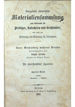 Materialiensammlung / Lesefruchte fur die Kanzer  1865 r