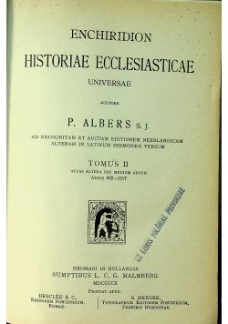 Enchiridion Historiae ecclesiasticae tom II 1910r