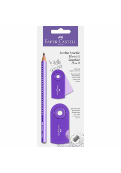 Zestaw Jumbo Sparkle olowek+ temper+gumka fiolet