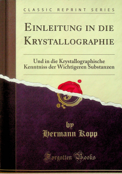 Einleitung in die krystallographie