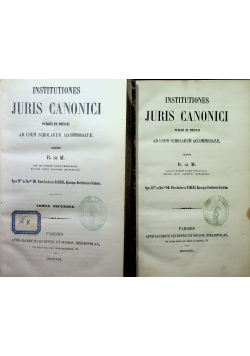 Institutiones Juris Canonici 2 tomy 1853 r.