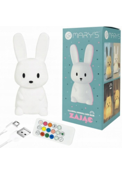 Lampka nocna LED Zając biały mały