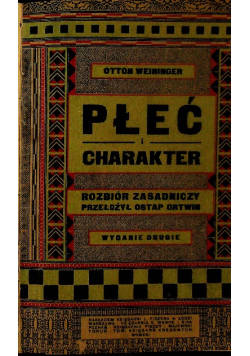 Płeć i charakter 1921 r.