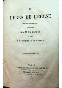 Les peres de leglse Tom V 1842 r