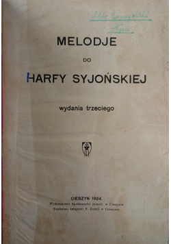 Melodje do Harfy Syjońskiej, 1924 r.