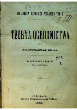 Teorya ogrodnictwa 1880 r
