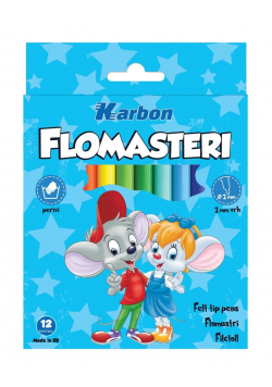 Flamastry 12 kolorów Lapicz KARBON