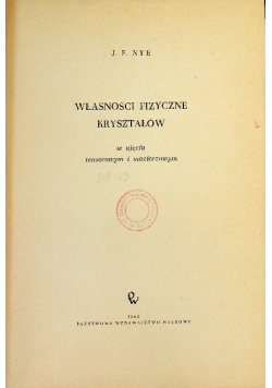Własności fizyczne kryształów