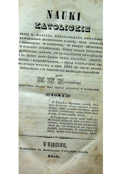 Nauki katolickie II Tomy 1843 r