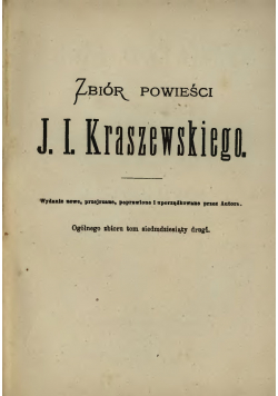 Kraszewski Zbiór powieści 1872 r.