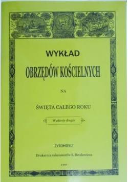 Wykład obrzędów kościelnych na święta całego roku