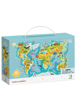 Puzzle obserwacyjne 80 Mapa świata zwierząt