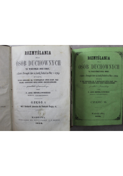 Rozmyślania dla osób duchownych 2 tomy 1859 r