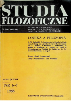 Studia filozoficzne Nr 6 i 7 / 88