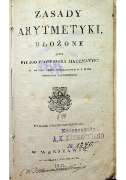 Zasady arytmetyki 1827 r