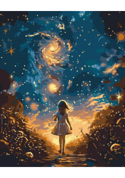 Malowanie po numerach + złota farba - Spacer...