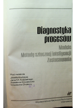 Diagnostyka procesów Modele Metody sztucznej inteligencji