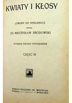 Kwiaty i kłosy 3 tomy 1920 r