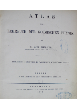 Atlas zum Lehrbuch der Kosmischen Physik 1875 r.