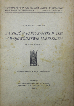 Z dziejów partyzantki r 1833 w województwie lubelskim 1934 r