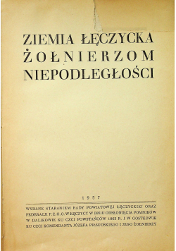 Ziemia Łęczycka Żołnierzom Niepodległości 1937 r.