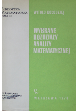 Wybrane rozdziały analizy matematycznej