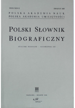 Polski słownik biograficzny, Zeszyt 185