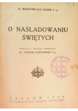 O naśladowaniu świętych 1928 r.