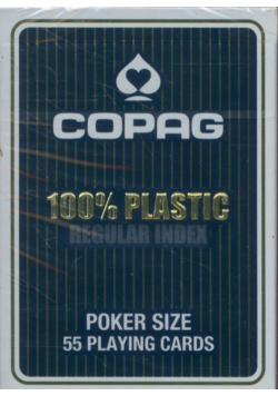 Karty do gry Copag 100% plastic Regular index niebieskie