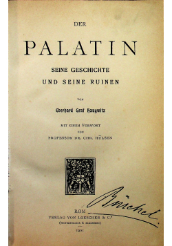 Der Palatin Seine geschichte und seine ruinen 1901 r.