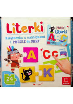 Literki Książeczka z naklejkami i puzzle do pary