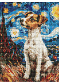 Diamentowa mozaika - Magiczny Jack Russell 30x40cm
