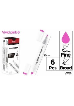 Marker Chromax z 2 końcówk. vivid pink 6 (6szt)