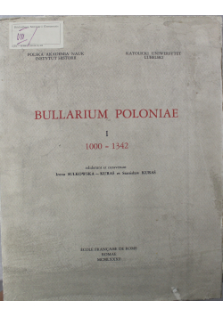 Bullarium Poloniae I 1000 1342