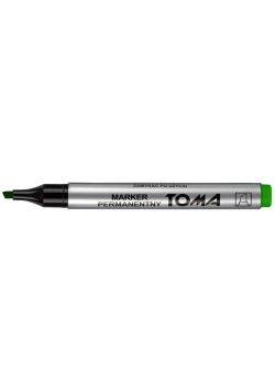 Marker permanentny ścięty zielony (10szt) TOMA