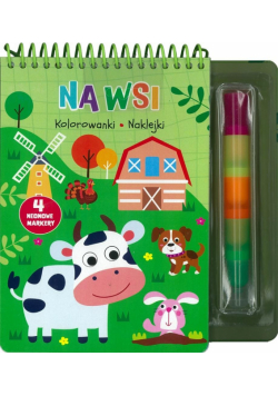 Na wsi. Kolorowanki naklejki 4 neonowe markery