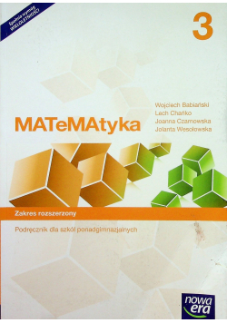 Matematyka 3 Podręcznik do szkół ponadgimnazjalnych Zakres rozszerzony