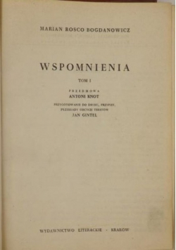 Wspomnienia Tom 1