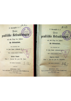 Neue praktliche Be trachtungen auf alle Tage des Jahres fur Ordensleute 2 tomy 1913 r.