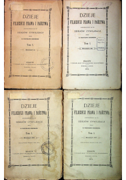 Dzieje filozofji prawa i państwa tom I zeszyty od 1 do 4 ok 1873r