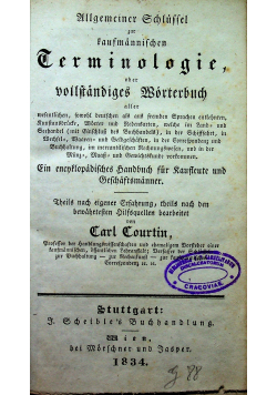 Terminologie oder vollstandiges Worterbuch 1834 r.