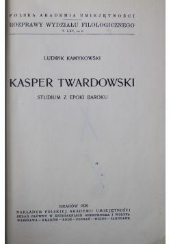 Kasper Twardowski Studium z Epoki Baroku 1939 r.