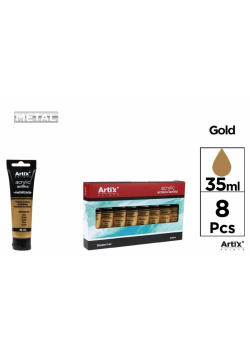 Farba akrylowa 35ml złota (8szt)