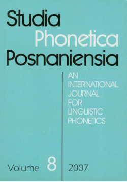 Studia Phonetica Posnaniensia 8 2007