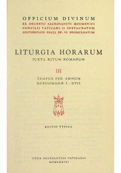 Liturgia Horarum Iuxta Ritum Romanum III