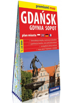 Premium! map Gdańsk, Gdynia, Sopot 1:26 000